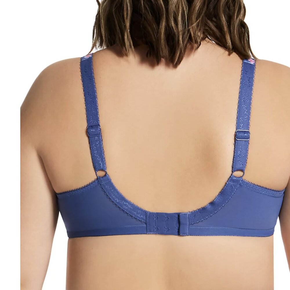 Elomi Morgan Size 40K Underwire Bra with Underband Side Support Blue Floral - Picture 2 of 7